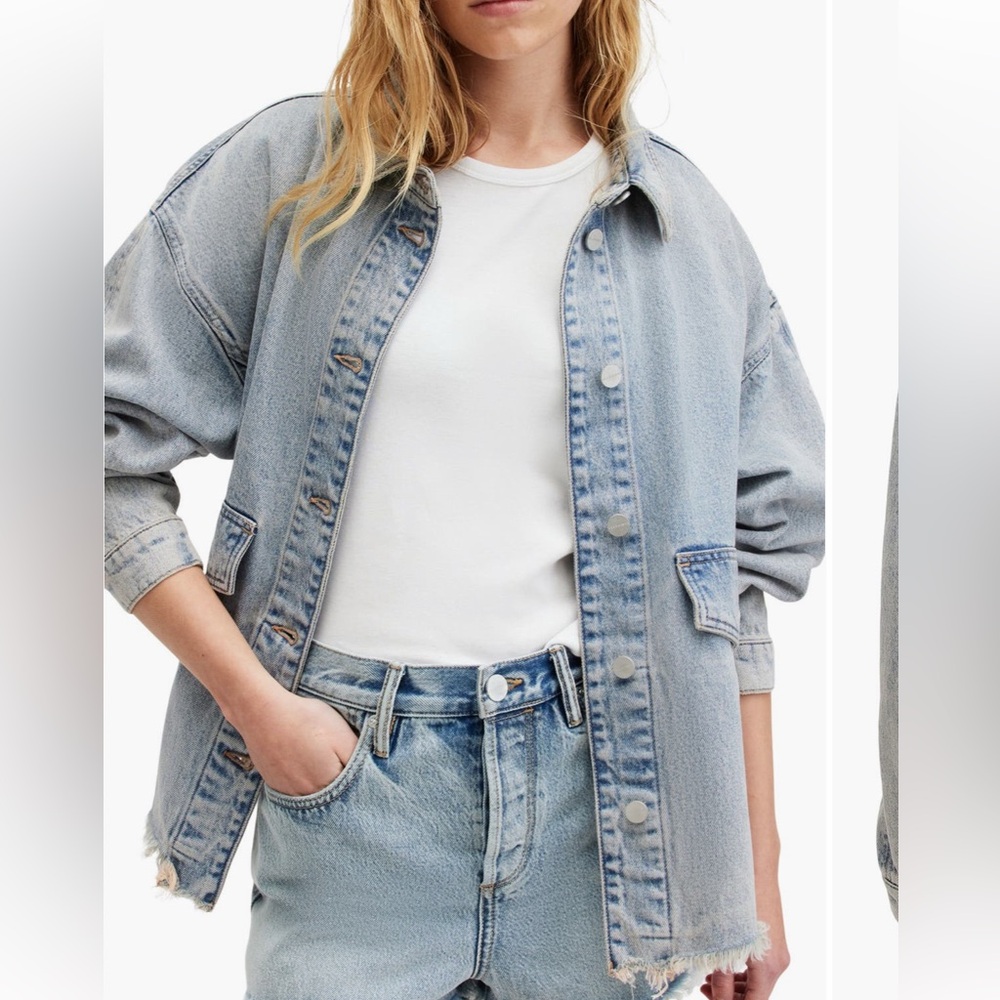 All Saints Faded Blue Denim Jacket